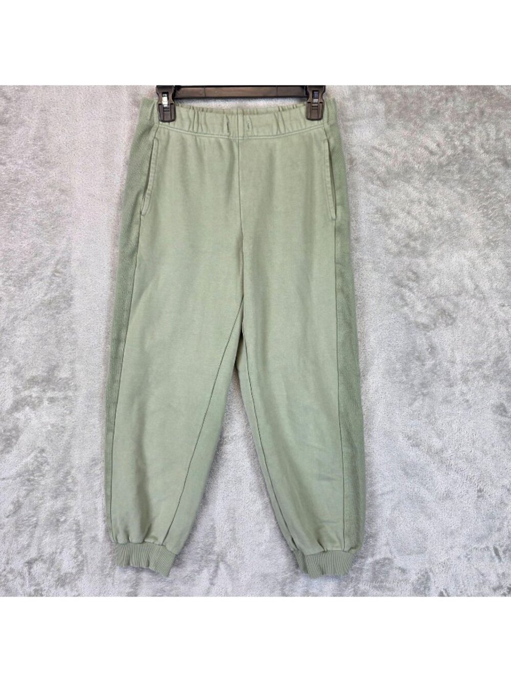 Aerie Sweatpants Womens M Green French Terry Jogger Elastic Waist Lounge Pockets
